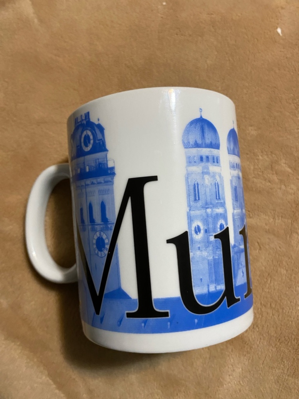 Starbucks White Mug with Blue Cityscape Graphic Munich Germany